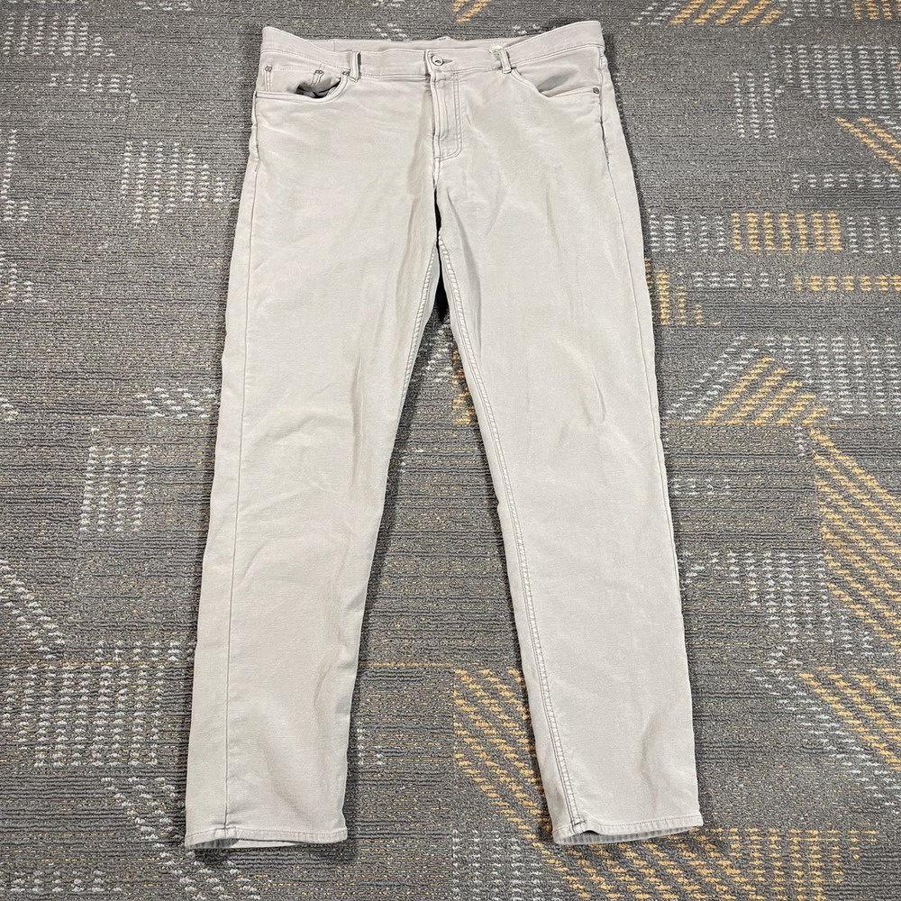 Faherty Men's Pants‎ Stretch Terry 5-Pocket Slim 38 Gray